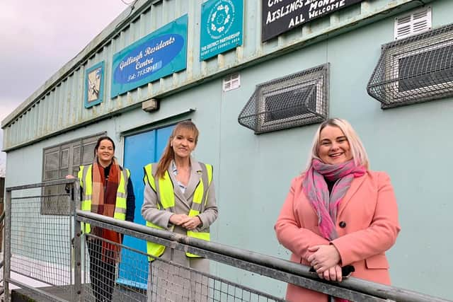 Sinn Féin Foyle MLA Martina Anderson with Councillors for the Galliagh/ Ballyarnett area Aileen mellon and Sandra Duffy at the centre.