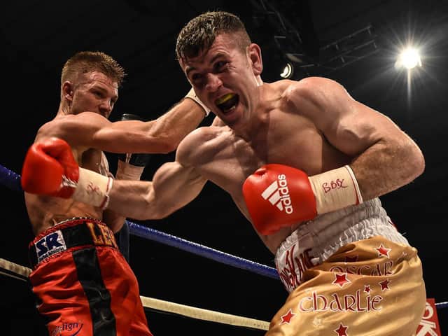 Eamonn O'Kane in more familiar territory in the boxing ring.
