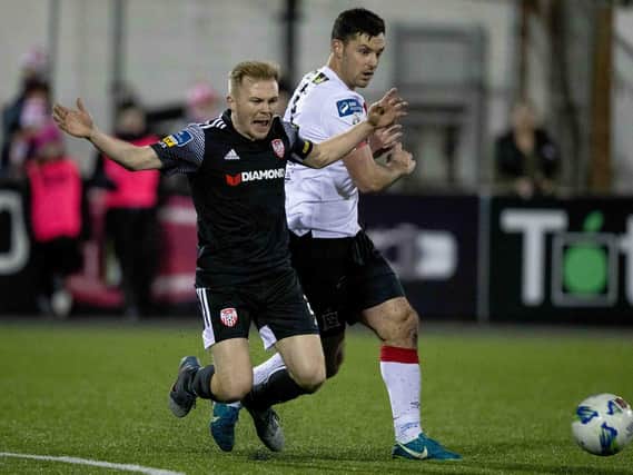 Derry City skipper, Conor McCormack, pictured in action against Dundalk, is looking forward to making amends next season.