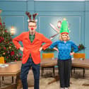 Judges Oliver Peyton, Kerry Godliman and Matthew Fort get into the feastive spirit
