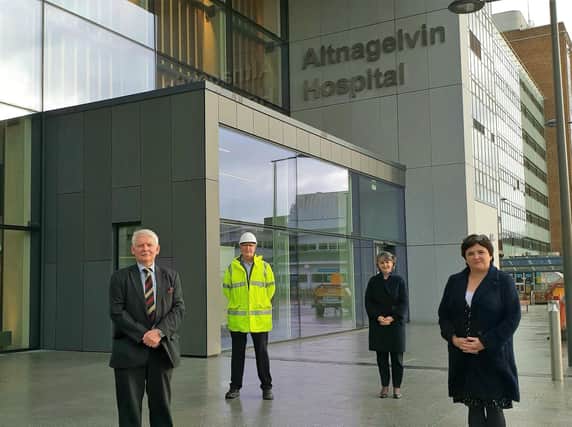 Pictured at the completion of the new North Wing Facility at Altnagelvin Hospital from left to right: Alan Moore, Director of Capital Development; Martin Sweeney; Commissioning Engineer Capital Development; Dr Anne Kilgallen, Western Trust Chief Executive and Wendy McLaughlin, North Wing Project Lead.