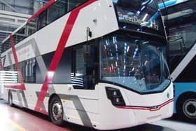 The hydrogen-powered buses have no exhaust fumes and emit only water from the tailpipe.