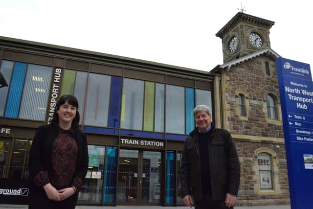 Civil engineer Lisa McFadden and Joe Mahon at the newly refurbished Nw Transport Hub.