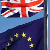 The Union flag and the EU flag