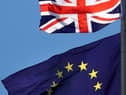 The Union flag and the EU flag