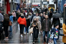 Belfast city centre on Friday afternoon after some restriction measures were lifted.