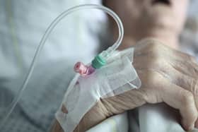 A woman in hospital