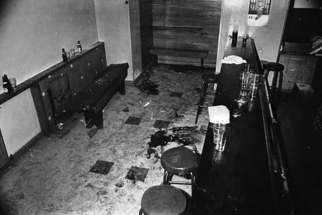 Inside the bar the day after the shootings.