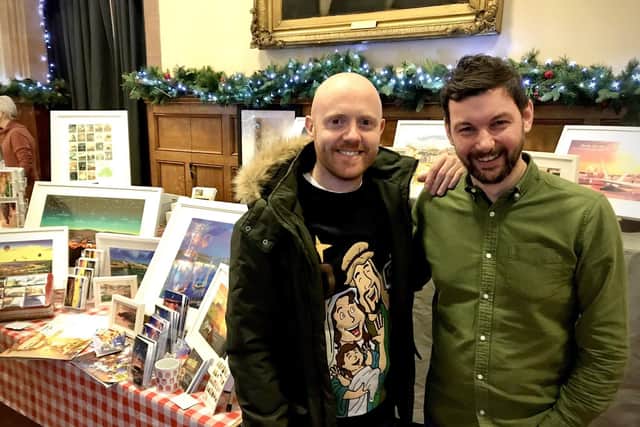 Ryan Clifford with popular weatherman Barra Best at a Christmas fair.