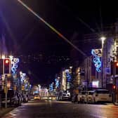 Carlisle Road Christmas lights on Sunday evening last.  DER2048GS - 005