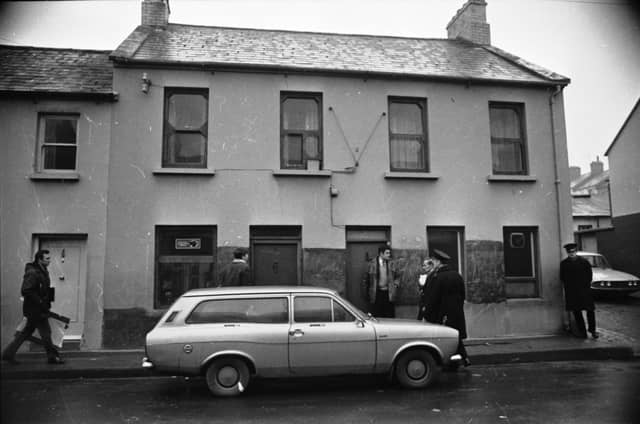 DECEMBER 1972... The scene outside Annie’ Bar just hours after the shootings.