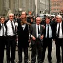 The Birmingham Six at the Old Bailey after their convictions were quashed.