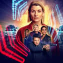 The Doctor, Ryan Sinclair, Graham O'Brien, Captain Jack Harkness, Yasmin Khan and Daleks