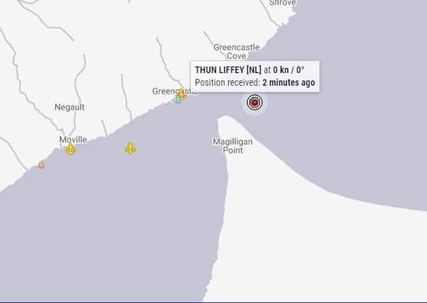 An image of the vessel and tug boats' location from www.marinetraffic.com