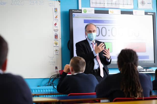 Education Minister Peter Weir pictured back in September. Photo by Kelvin Boyes / Press Eye.