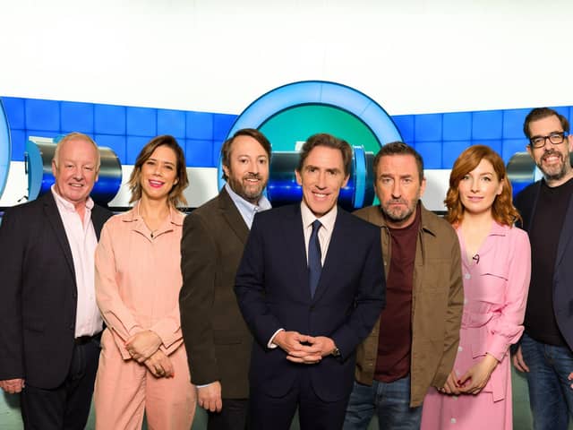 Les Dennis, Lou Sanders, David Mitchell, Rob Brydon, Lee Mack, Alice Levine, Richard Osman