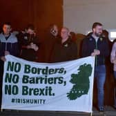 A Border Communities Against Brexit protest at Bridgend.
