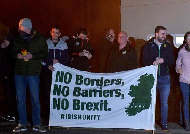 A Border Communities Against Brexit protest at Bridgend.