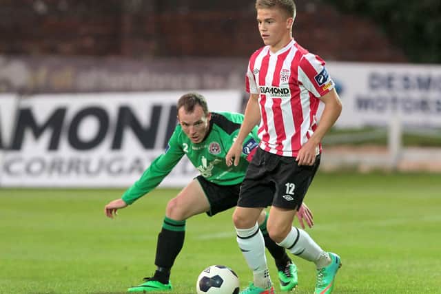 Josh playing for his hometown club, Derry City.