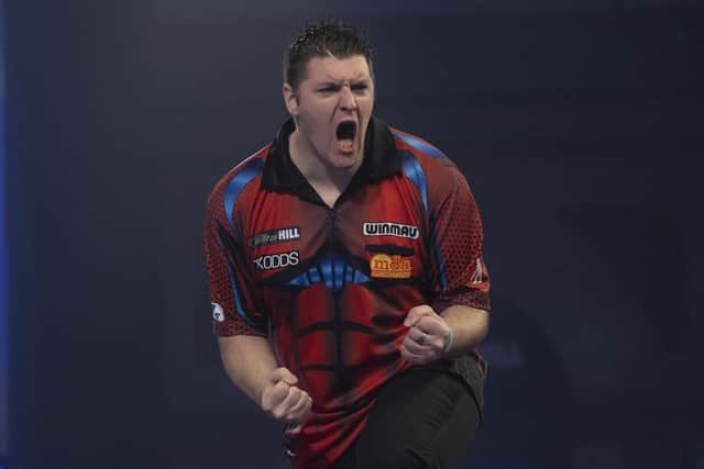 READY TO RUMBLE . . . Daryl Gurney roars his way into the quarter-finals of the William Hill World Darts Championships for the second time, following victory over Vincent van der Voort.