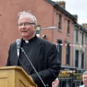 The Most Reverend Dr Donal McKeown, Bishop of Derry, pictured previously addressing a rally in Derry back in 2019.  DER2818GS031
