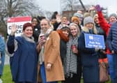 DECEMBER 2019: Nurses from the Royal College of Nursing union strike at Altnagelvin Hospital. DER5119GS - 009