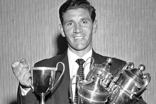 Willie with some of the trophies he garnered from an illustrious career with his hometown club.
