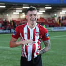 David Parkhouse pictured with the match ball as he netted four against Waterford in the EA Sports Cup semi-final win back in 2019.