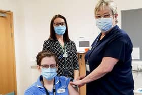 Maureen Cooke School Nurse; Lylia Watt, Occ Health Nurse and Lorraine Mullan, Principal Pharmacist at the Western Trust.