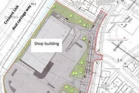 An overhead plan of the new Lidl site.
