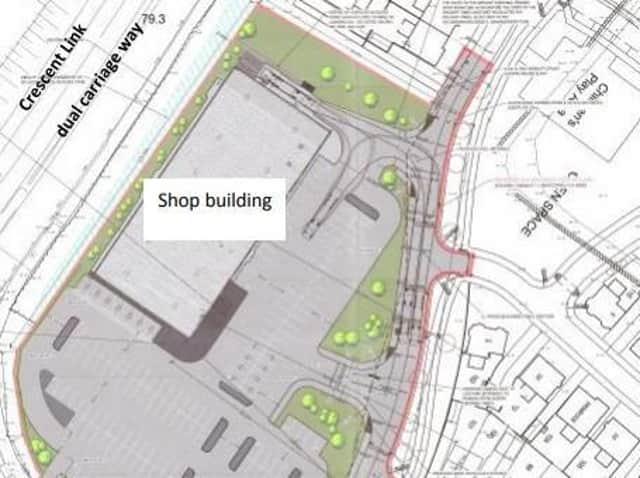 An overhead plan of the new Lidl site.