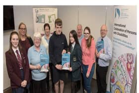 A pre-pandemic Disability Equality Group presentation of Disability Champions Certificates to students who participated in the Youth 19 Programme.  This programme had been funded by Derry City and Strabane District Council and LibrariesNI.