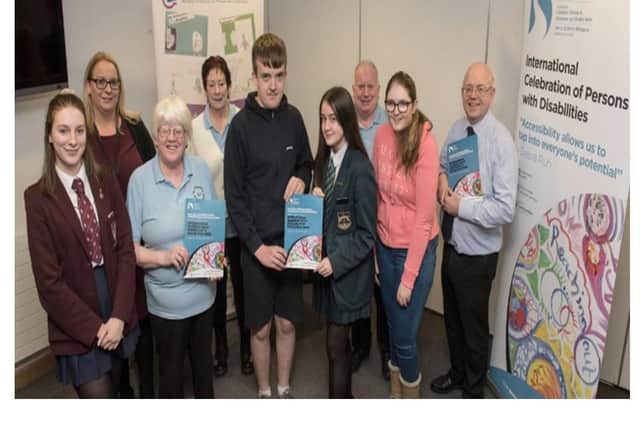 A pre-pandemic Disability Equality Group presentation of Disability Champions Certificates to students who participated in the Youth 19 Programme.  This programme had been funded by Derry City and Strabane District Council and LibrariesNI.