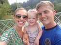 Joshua Daniels with fiancée, Hannah, and daughter Zahra.