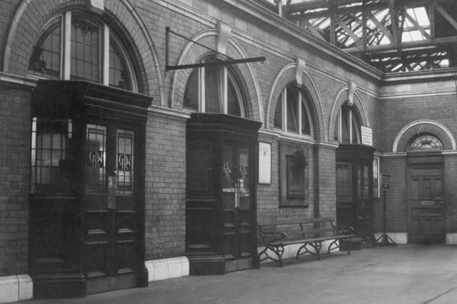 The windows as they originally looked in the station.