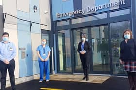 L-R Dr Brendan Lavery, Clinical Lead for Emergency Department; Noella Madden, Altnagelvin ED Manager; Dr Anne Kilgallen, Western Trust Chief Executive and Geraldine McKay, Director of Acute Services for the Western Trust.