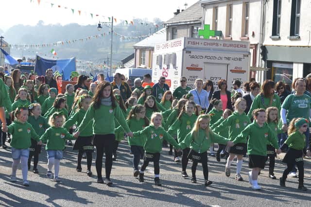 2016: Children who took part in St Patrick’s Day carnival parade in Moville. DER1116GS051