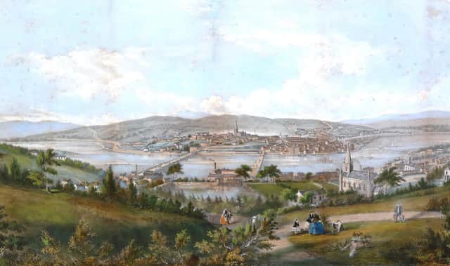 A painting of Derry in the mid 19th century.