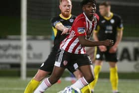 Danny Lupano in action for Derry City during his loan spell last season.