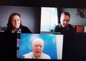 Professor Lawlor and Mr O’Connor in the online discussion, moderated by Margaret Gallagher, Pink Ladies Cancer Support Group.