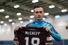 Aaron McEneff is hoping to make his Hearts debut tonight against Ayr United. Pic: Heart of Midlothian FC