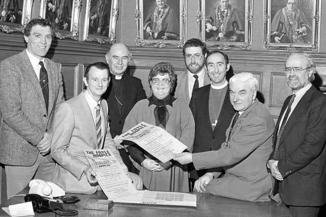 Drs McGinley and Munro join Mayor Len Green and others for the launch of fundraising activities for the Foyle Hospice.