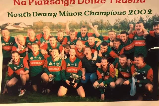 Doire Trasna's 2002 North Derry Championship winning team.