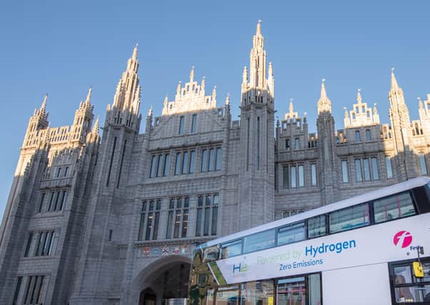 Wind energy can be used create hydrogen to fuel buses.