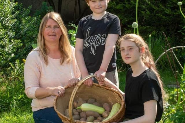 Local mum Hayley Doman with her family have been growing their own vegetables during lockdown and are signed up to the ‘I Can Grow’ project. (Photo by Kirsty McMullen)