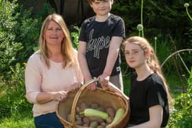 Local mum Hayley Doman with her family have been growing their own vegetables during lockdown and are signed up to the ‘I Can Grow’ project. (Photo by Kirsty McMullen)