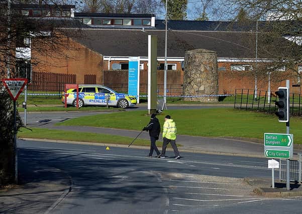 Forensic officers near the fatal road traffic accident scene on the Glenshane Road on Monday morning. Photo: George Sweeney / Derry Journal.  DER2108GS – 017