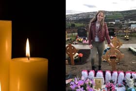 Tamzin White, pictured recently at her mother Louise's grave.