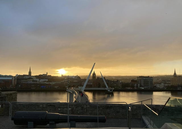 Sunset in Derry City.