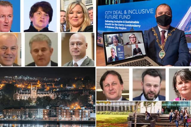 Those who havebeen involved in getting to this point include John Kelpie, Derry City & Strabane District Council CEO, NI Secretary of State Brandon Lewis. UU Vice-Chancellor Paul Bartholomew, Finance Minister Conor Murphy, First & Deputy First Ministers Arlene Foster and Michelle O’Neill, NWRC CEO Leo Murphy, Foyle MP Colum Eastwood and Western Health & Social Care Trust CEO Anne Kilgallen and Mayor Brian Tierney. (Picture of Mayor by Martin Keown. Picture of Magee by Patryk Sadowski)
